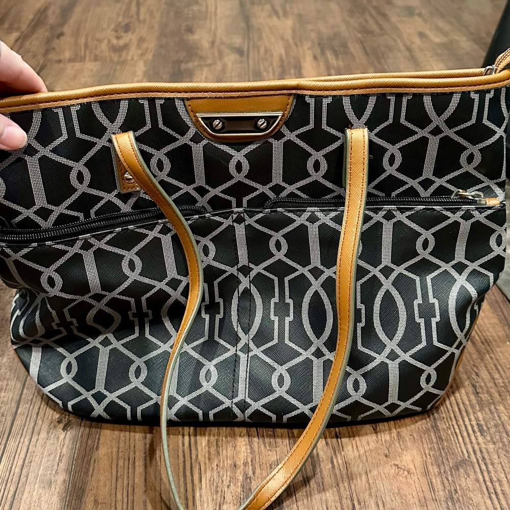 Stylish Black and Tan Tote Bag